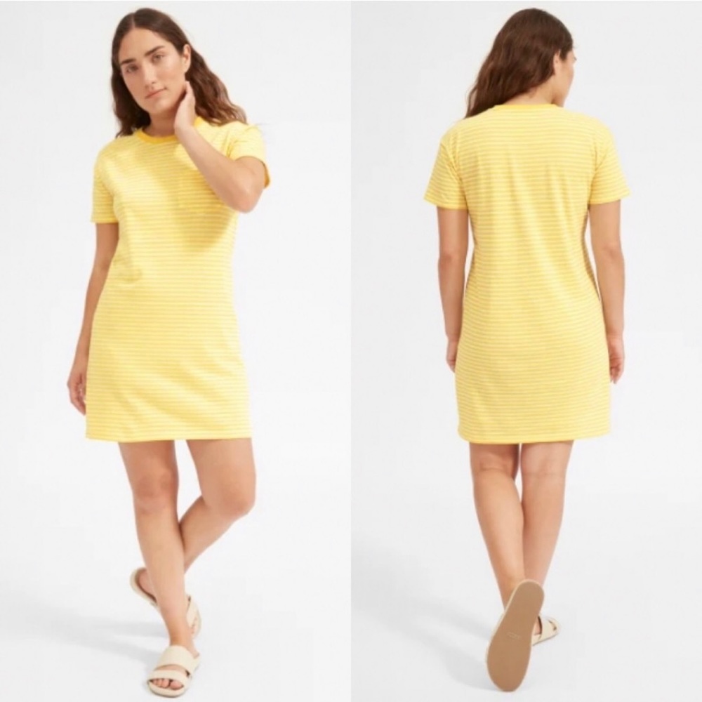 Everlane Yellow Striped t-shirt Dress